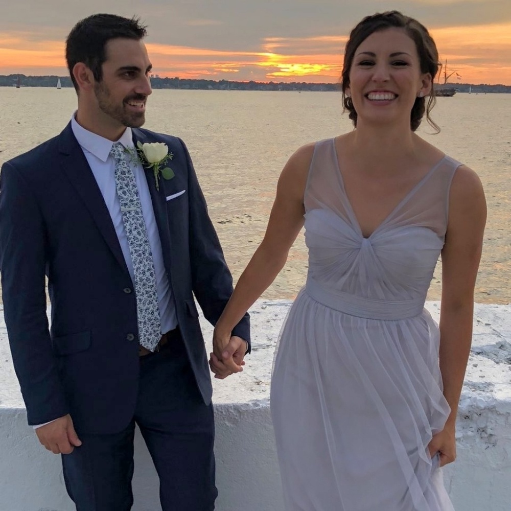 Amsale G855U Bridesmaid Dress in Dove, Size 8